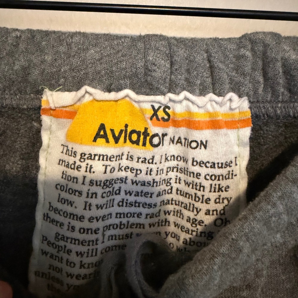 Aviator Nation 5 Stripe Sweatpants heather grey XS loungewear athleisure casual - Picture 4 of 6